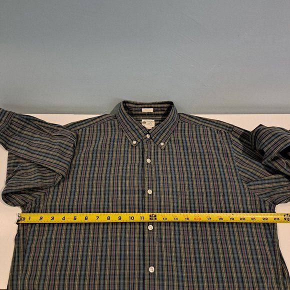 J. Crew Men's Large Tailored Fit Long Sleeve Button Down Plaid Shirt - Picture 8 of 12